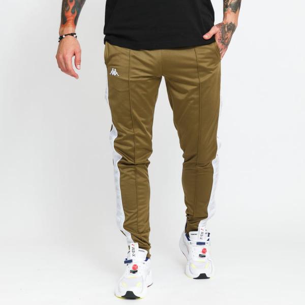 Tepláky Kappa Banda Rastoria Slim olivové / bílé