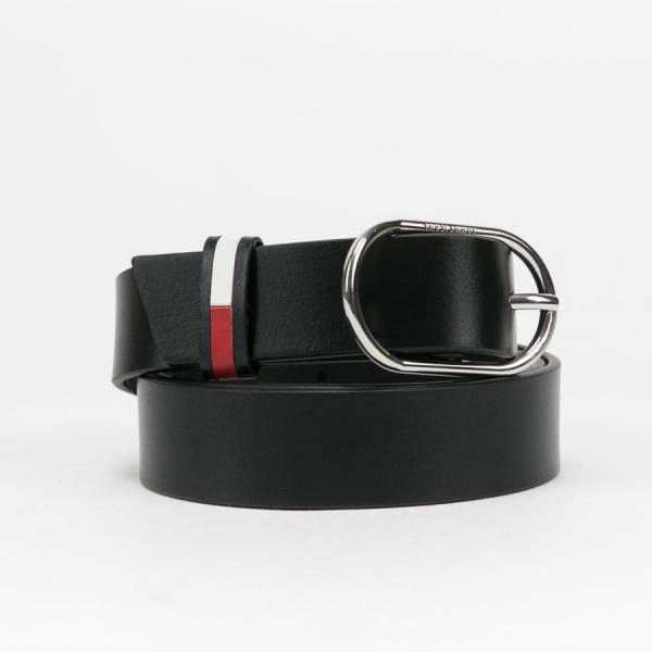 Pásek TOMMY JEANS W Oval Belt 3.0 černý