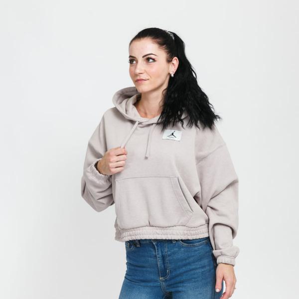 Jordan W J Essential Fleece Hoodie Beige/ Grey