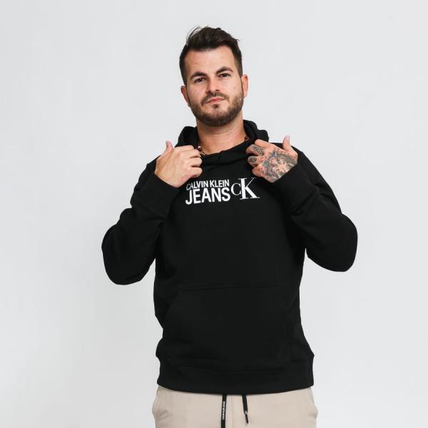 Mikina CALVIN KLEIN JEANS Seasonal Instituon Hoodie Black
