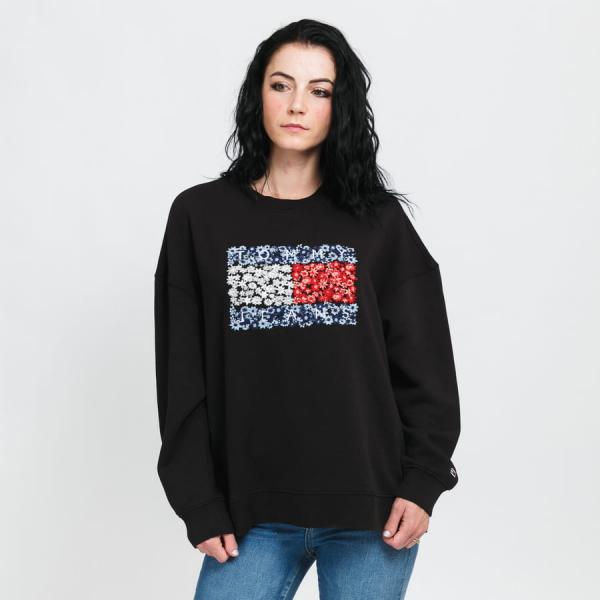 Dámská mikina TOMMY JEANS W Oversized Floral Crewneck Black