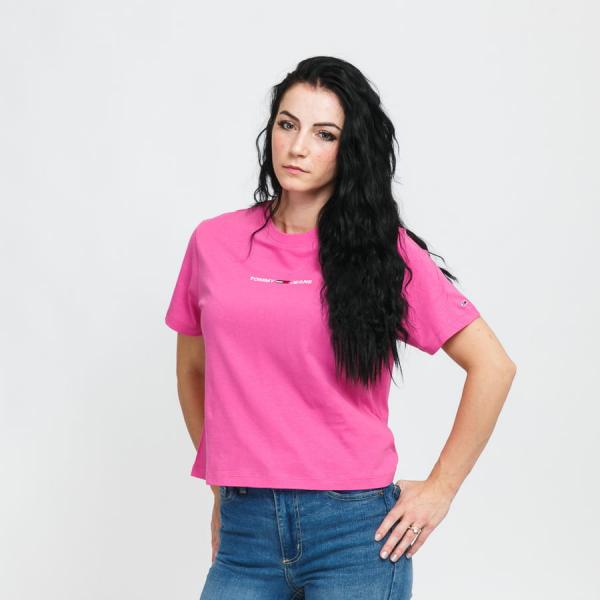 Dámské tričko TOMMY JEANS Linear Logo Tee Pink