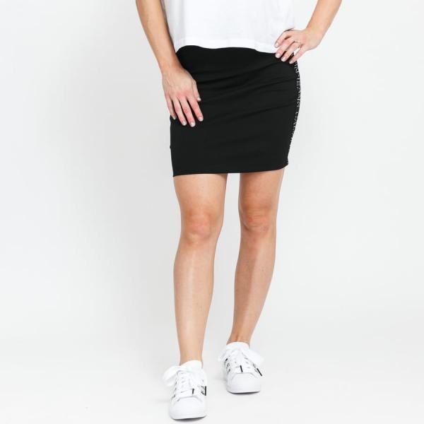Sukně CALVIN KLEIN JEANS Milano Logo Elastic Skirt černá