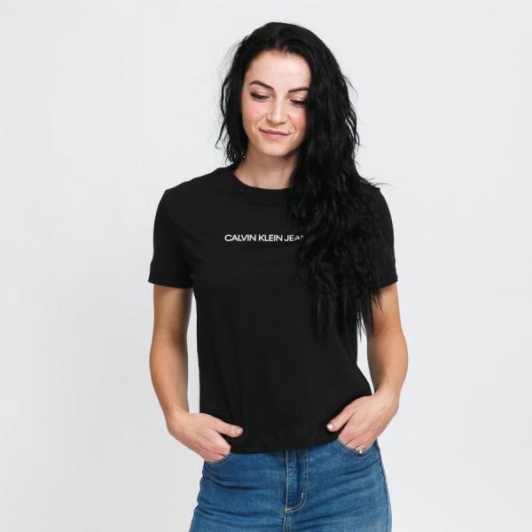 Dámské tričko CALVIN KLEIN JEANS Shrunken Institution Tee černé