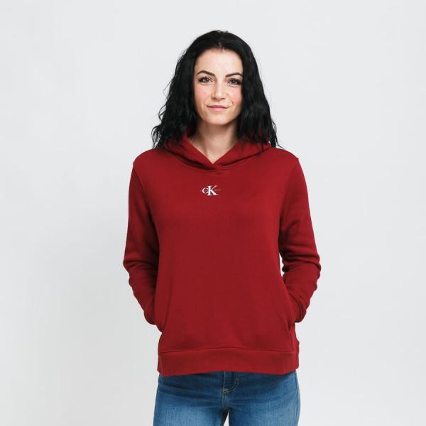 Dámská mikina CALVIN KLEIN JEANS W Micro Monogram Hoodie vínová