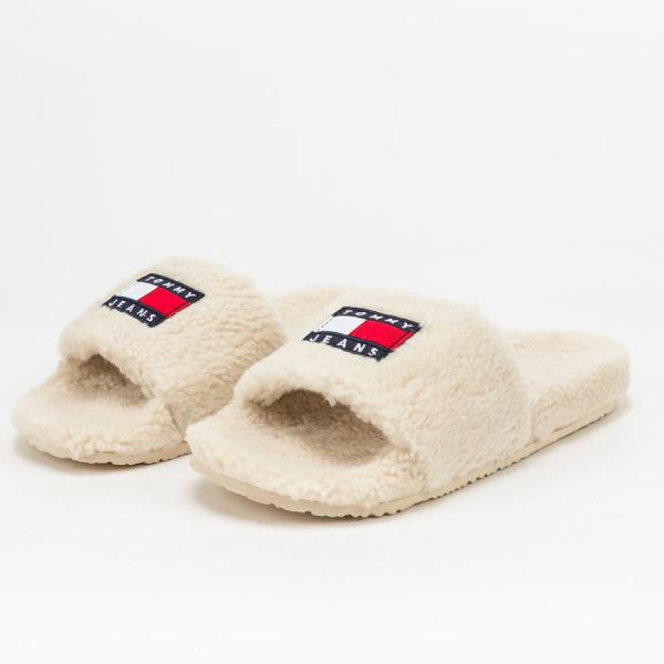 Pantofle TOMMY JEANS Flag Pool Slide smooth stone