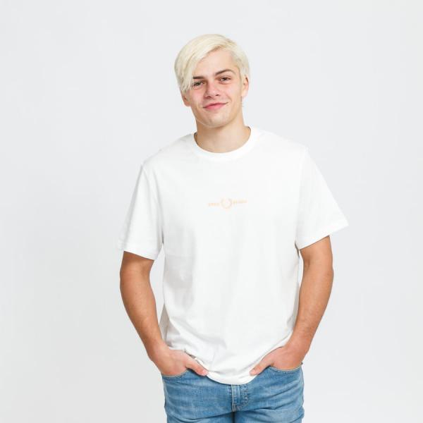 Tričko s krátkým rukávem FRED PERRY Embroidered Tee bílé