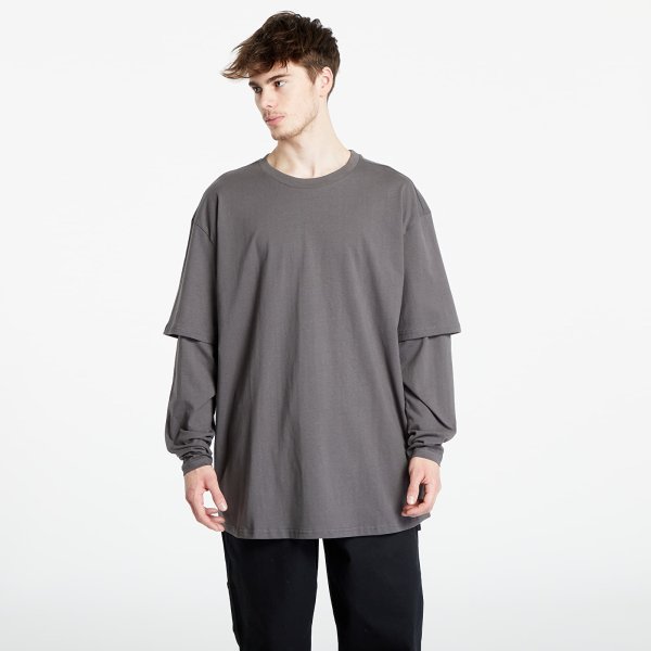 Tričko Urban Classics Oversized Shaped Double Layer LS Tee Grey XL
