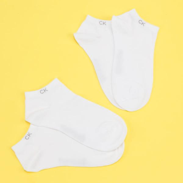 Ponožky Calvin Klein Womens Flat Knit Liner 2Pack White