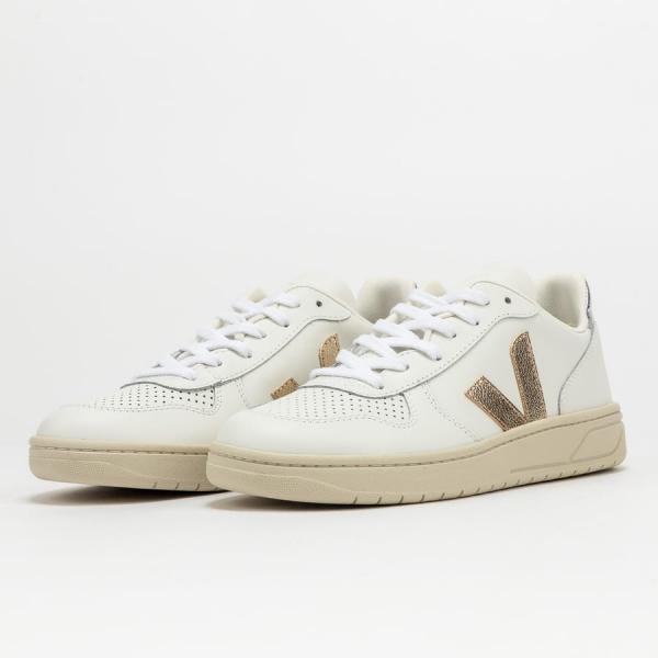 VEJA V-10 Leather extra white / platine / silver