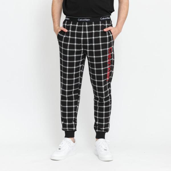 Tepláky Calvin Klein Logo Graphic Lounge Jogger černé / šedé