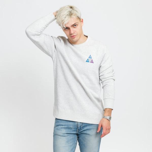 Mikina HUF Prism Triple Triangle Pullover melange šedá