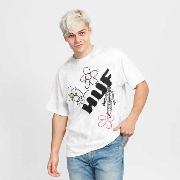 Tričko s krátkým rukávem HUF Outerbody Tee bílé / černé / růžové