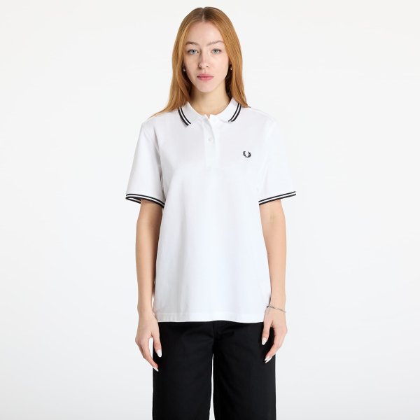 Tričko FRED PERRY Twin Tipped Polo Shirt White 36