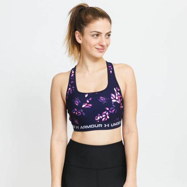 Podprsenka Under Armour Crossback Mid Print Sports Bra Navy