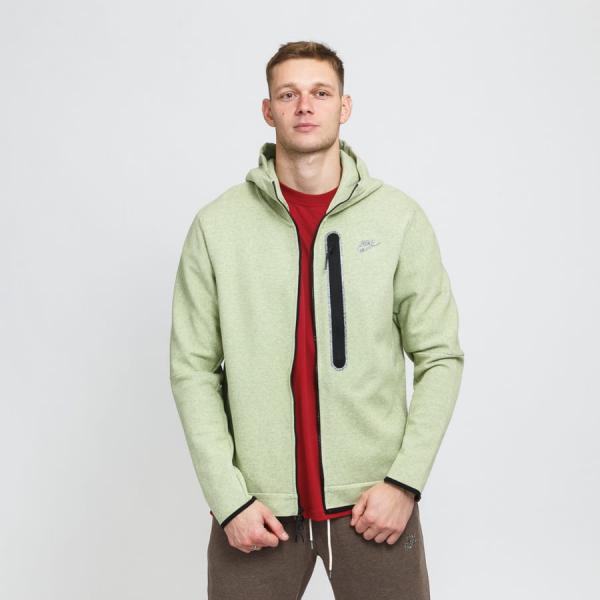 Mikina Nike M NSW Tech Fleece FZ HD melange světle zelená