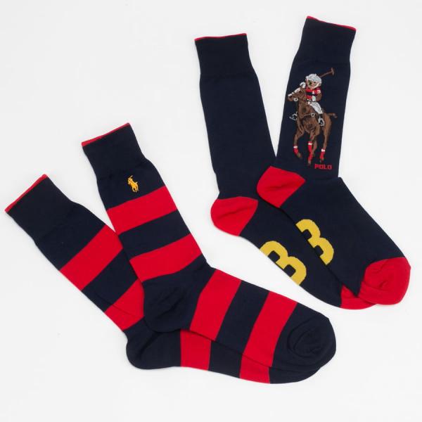 Ponožky Polo Ralph Lauren Bear Crew Socks 2-Pack navy