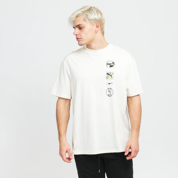 Tričko s krátkým rukávem Puma Rad / Cal Tee krémové