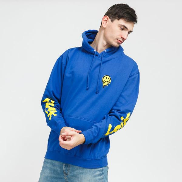 Mikina F*CK THEM Smiley Hoody modrá