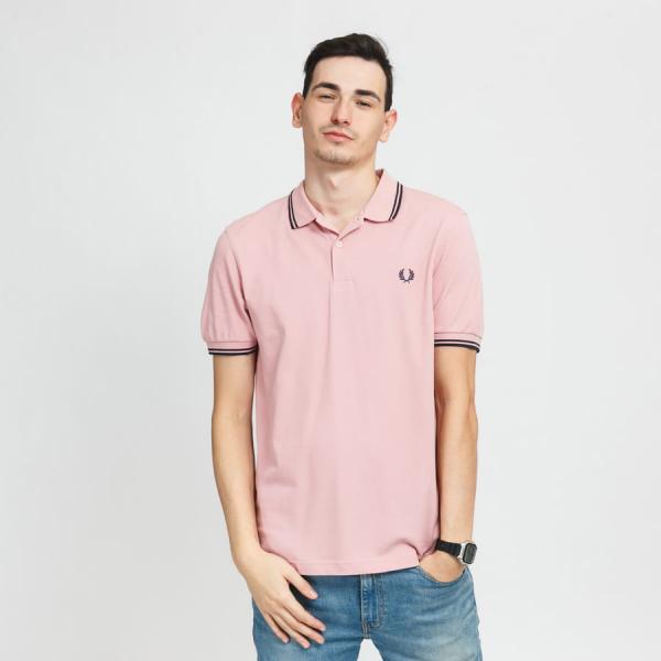 Polo tričko FRED PERRY Twin Tipped Fred Perry Shirt růžové