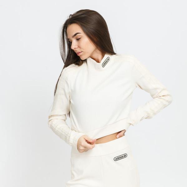 Dámské tričko s dlouhým rukávem adidas Originals Cropped LS HN Creamy