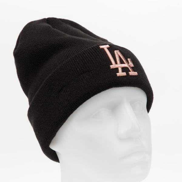 Kulich New Era MLB Wmns Metallic Logo Cuff Knit LA černý