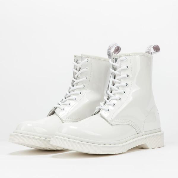 Dámské zimní boty Dr. Martens 1460 Mono white patent lamper
