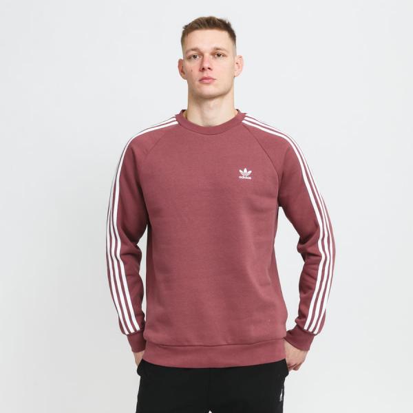 Mikina adidas Originals 3-Stripes Crew vínová