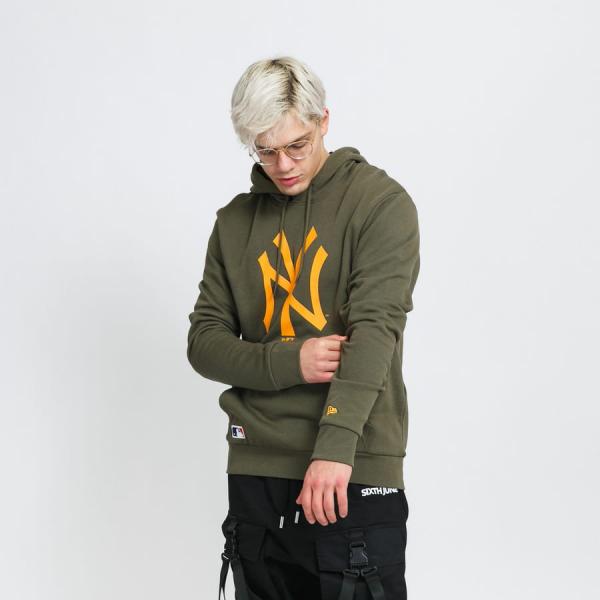 Mikina New Era MLB Seasonal Team Logo Hoody NY olivová / oranžová