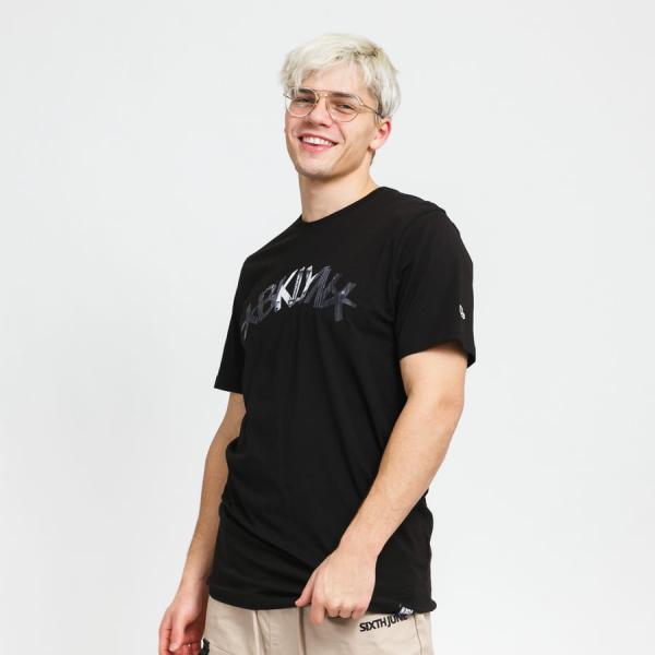 Tričko s krátkým rukávem New Era NBA Photographic Wordmark Tee Nets černé