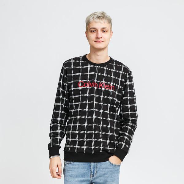 Mikina Calvin Klein Logo Graphic Lounge LS Sweatshirt Black / Grey