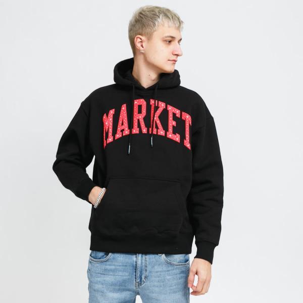 Mikina Market Arc Puff Hoodie černá