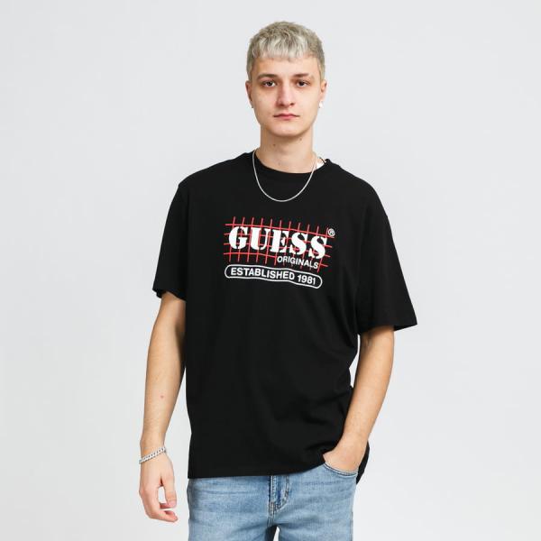 Tričko s krátkým rukávem GUESS M Originals Grid Tee Black
