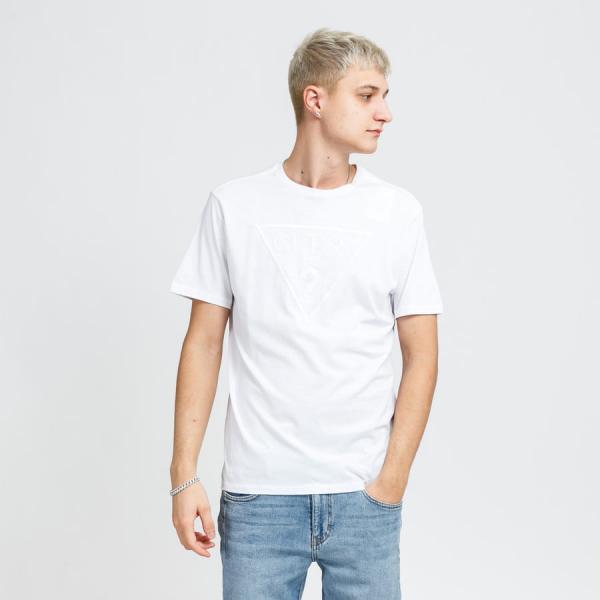 GUESS M Embroidered Triangle Logo Tee White