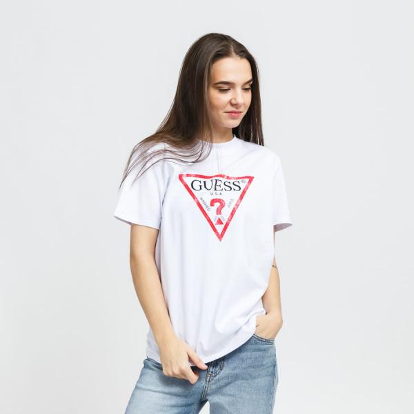 Dámské tričko GUESS W Eco Classic Logo Tee White