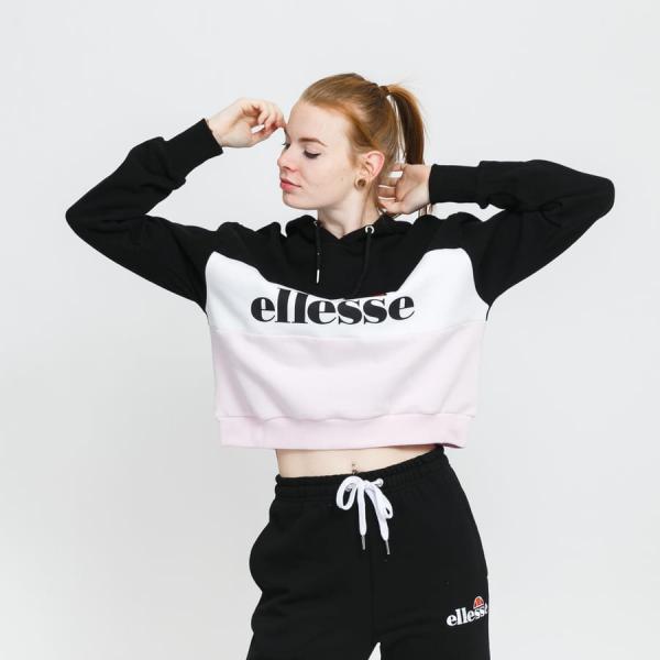 Dámská mikina ellesse Allesandro OH Hoody černá / bílá / světle růžová