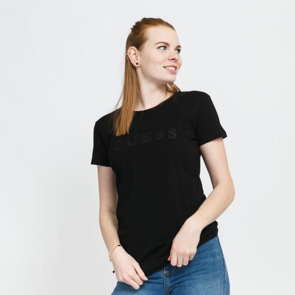 GUESS W Classic Front Logo Tee Black