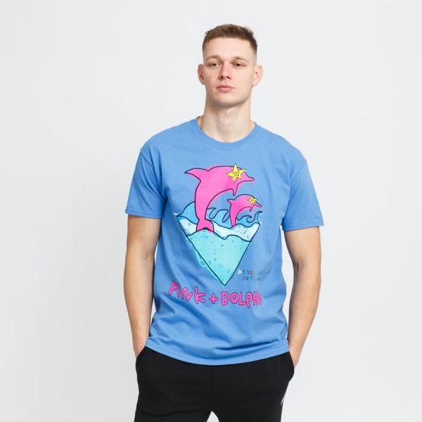 Tričko s krátkým rukávem Pink Dolphin Double Dolphin Tee modré