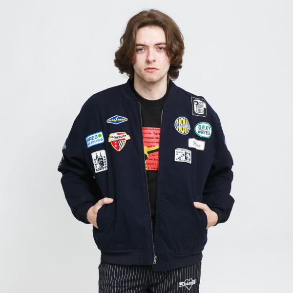 Bomber bunda PLEASURES Worms Mechanic Jacket navy