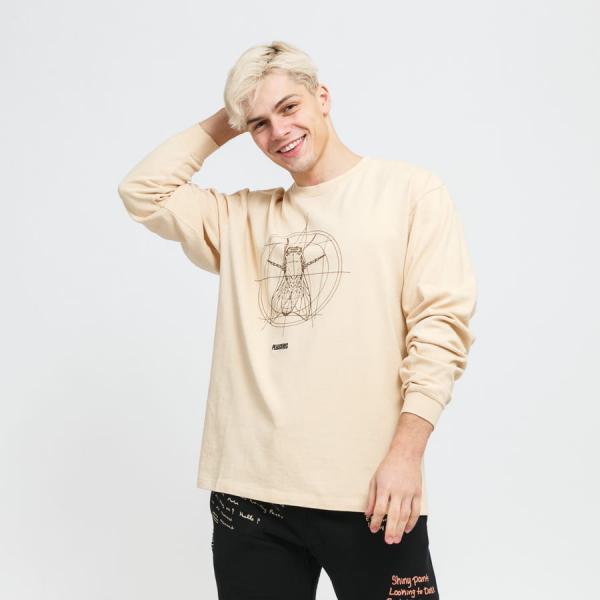 PLEASURES Lonestar Heavyweight Long Sleeve béžové