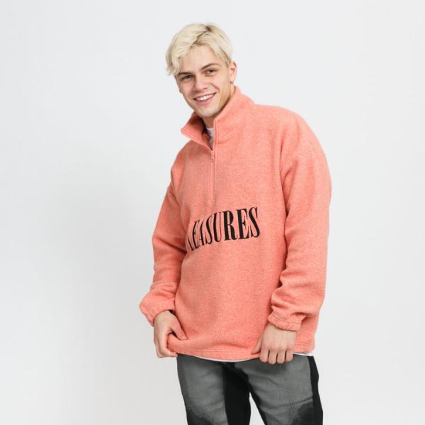 Mikina PLEASURES Searching Quarter Zip růžová