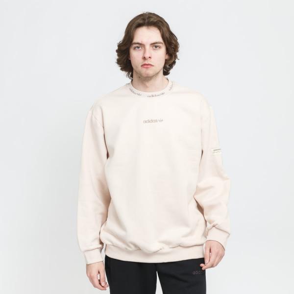 Mikina adidas Originals Trefoil Linear Crew Creamy