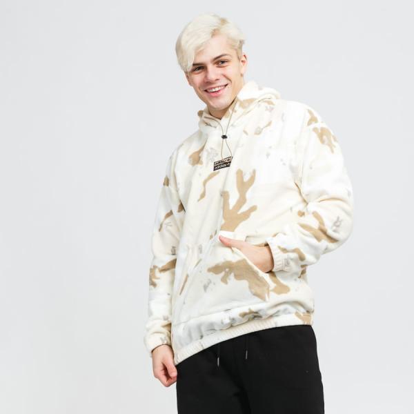 Mikina adidas Originals Fleece Hoody AOP bílá / krémová / béžová