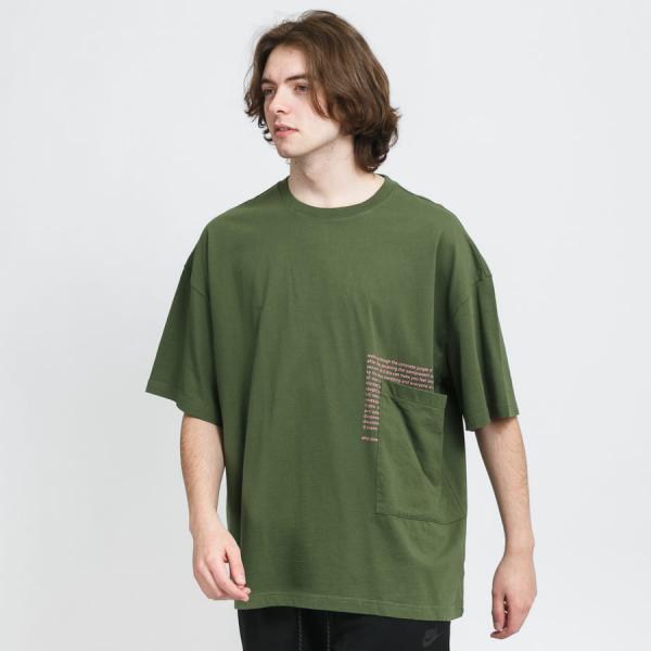 Tričko s krátkým rukávem PREACH Big Pocket Wording Tee Green