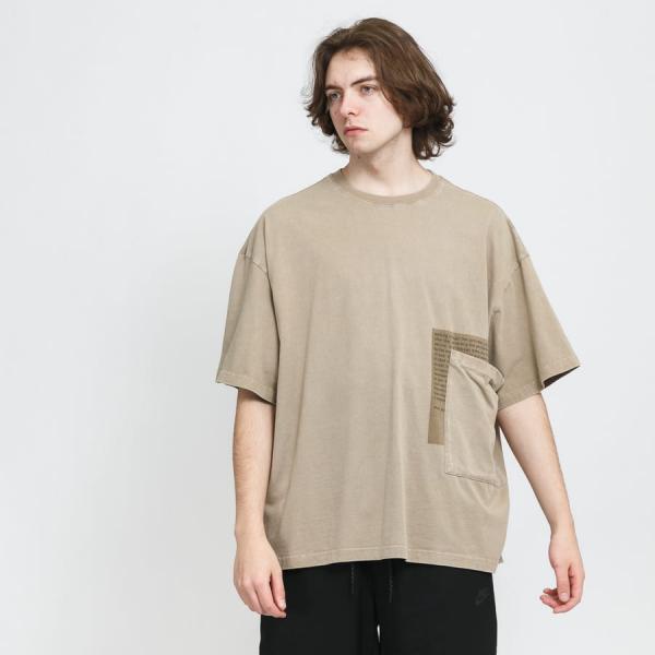 Tričko s krátkým rukávem PREACH Big Pocket Wording Tee Beige