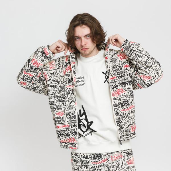 Bunda Daily Paper Masah Jacket bílá / černá / červená XL