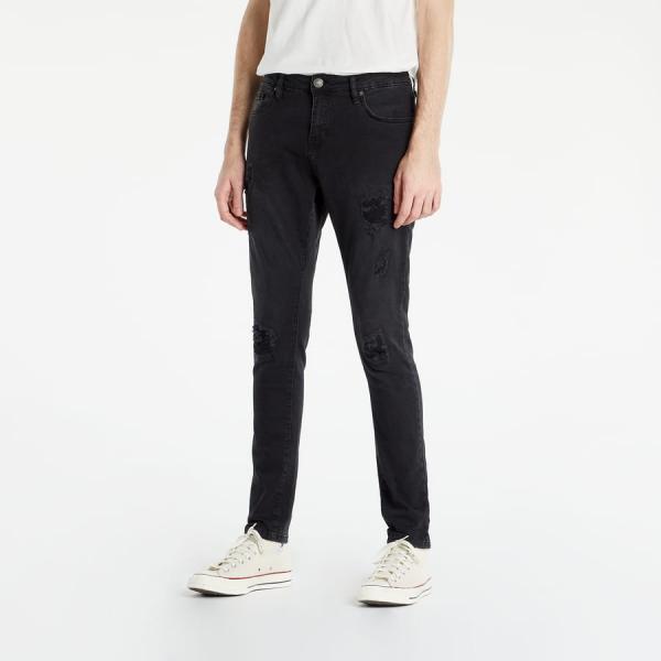 Džíny Urban Classics Real Heavy Destroyed Washed Black W29/L32