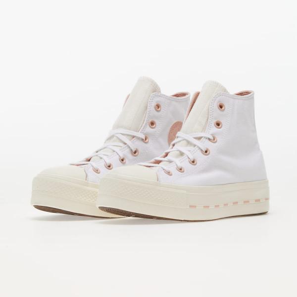 Converse Chuck Taylor All Star Lift Hi bílé / růžové