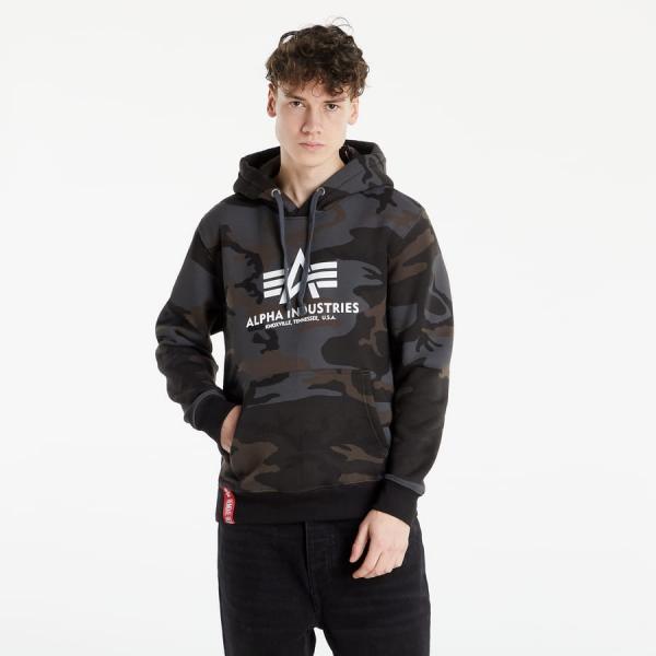 Mikina Alpha Industries Basic Hoodie Camo Black