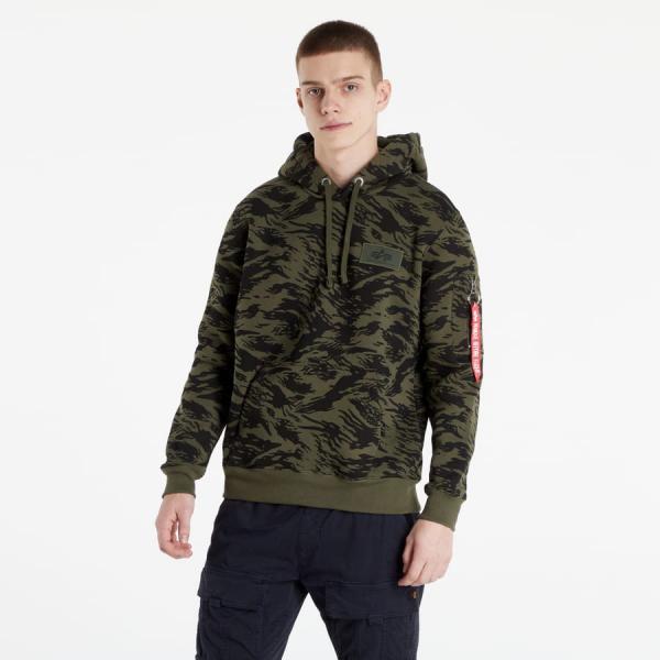 Mikina Alpha Industries Back Print Hoody Camo Brushstroke green L